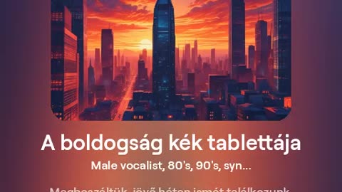 A boldogság kék tablettája - AI-generált pop vicces szöveggel