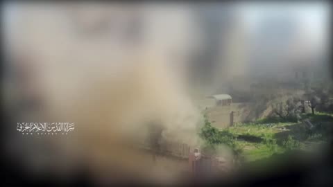 Rocket bursts fired by the Al-Quds Brigades