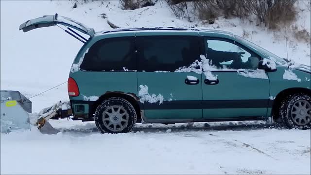 Deep Snow Plowing, With Minivan Homemade Plow (6 files with this ID)