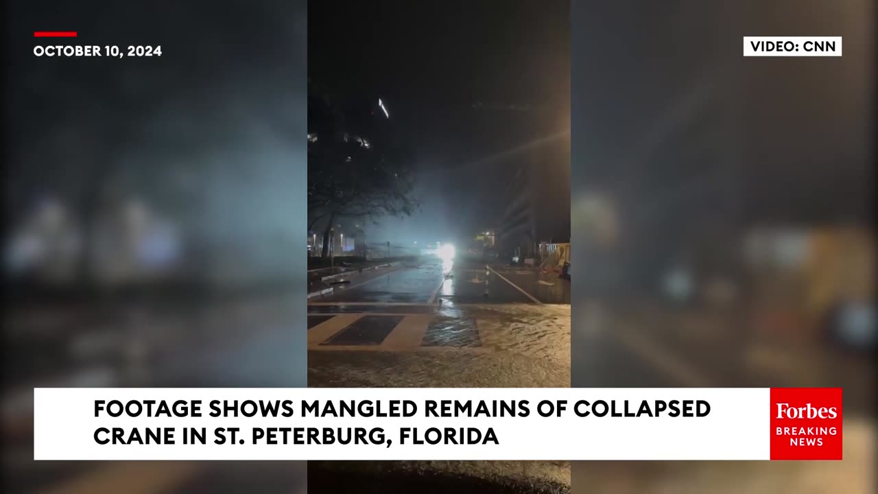 Video Captures Collapsed Crane In St. Petersburg As Hurricane Milton Made Landfall In Florida