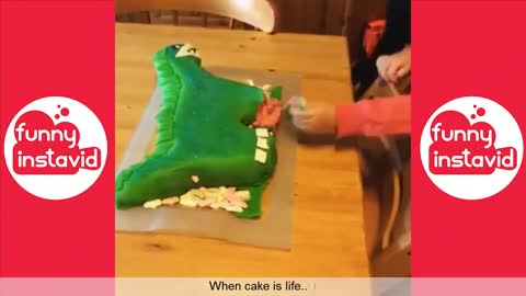 Toddler takes random chunk out of Birthday Cake with his hands! MUST WATCH funny video!