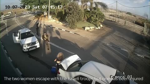 Viral Video,Israel-Hamas war- CCTV catches two women caught in a shootout