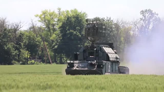 Tor-M1 tactical air defence system crews in combat action