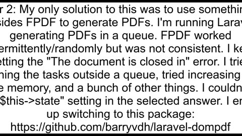 FPDF error The document is closed in