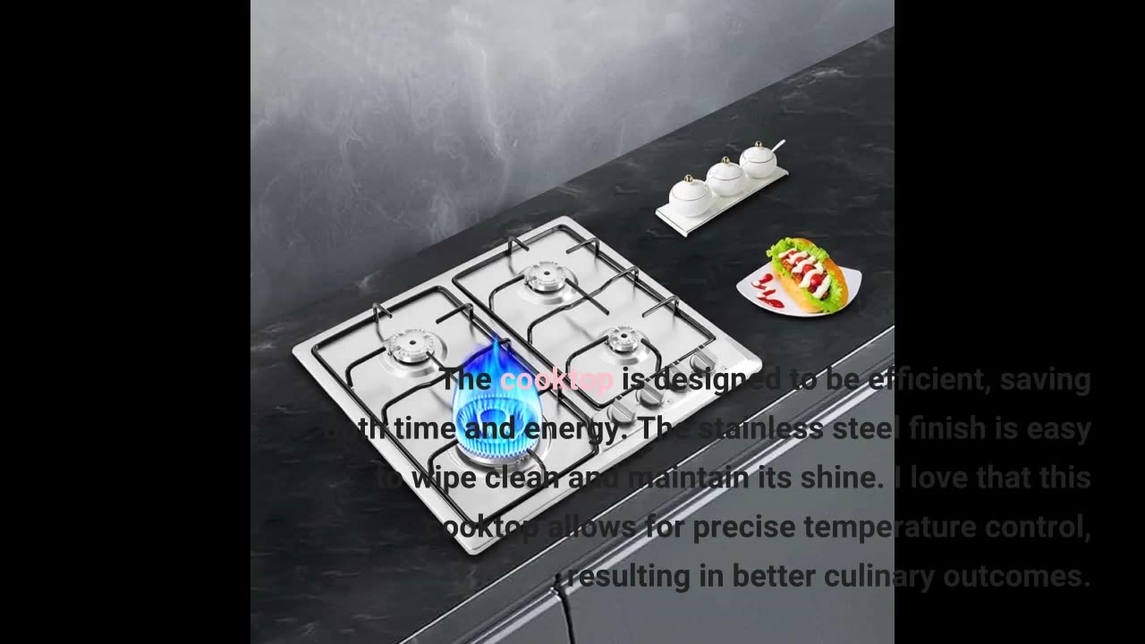 22″x20″Built in Gas Cooktop 4 Burners Stainless Steel Stove with NG/LPG Conversion Kit Thermocouple