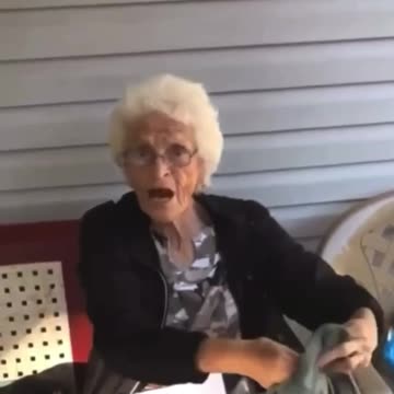 Adorable Older Woman Receives An #FJB T-Shirt