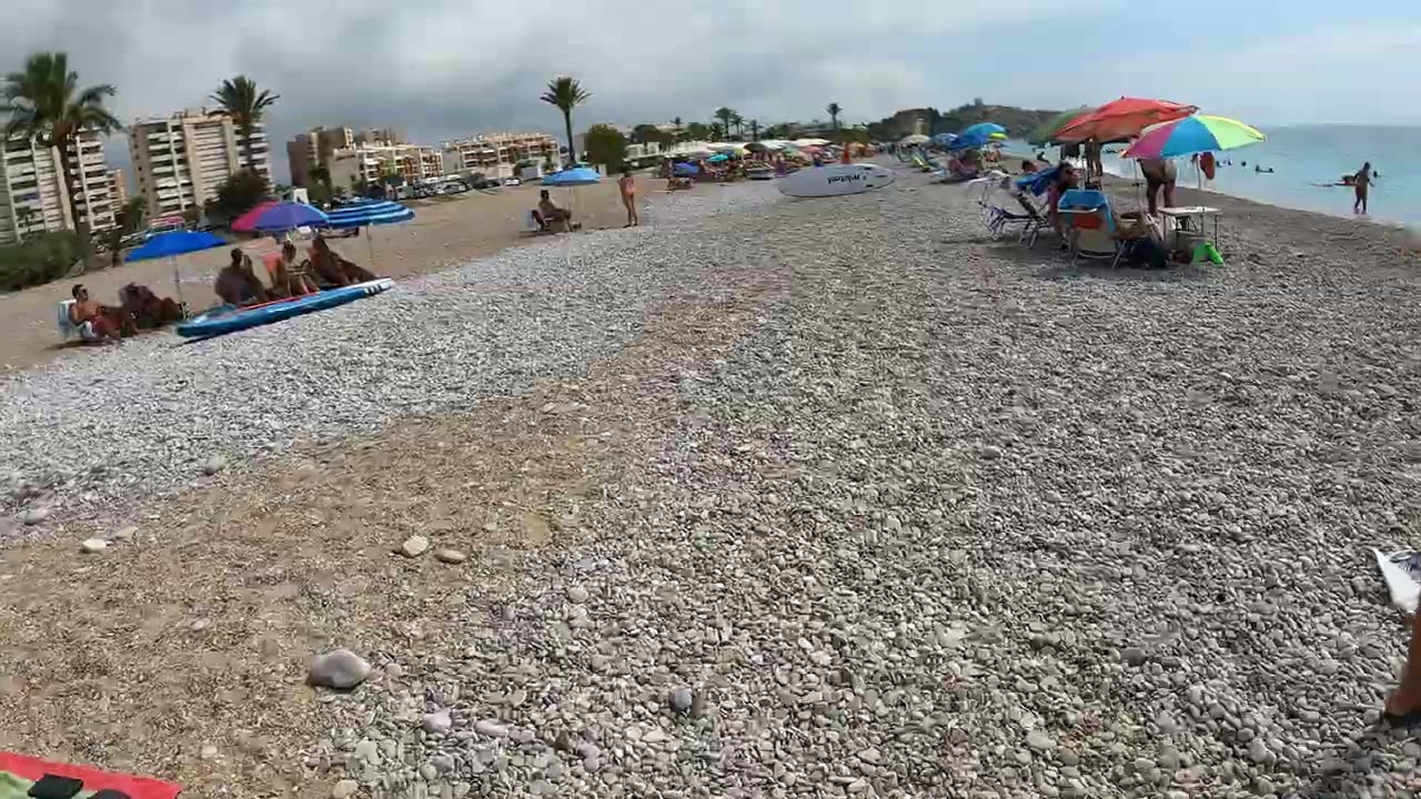 ☀️🍑BEAUTIFUL BEACHES - VILLAJOYOSA SPAIN BEACH 🏖️ - 🌴SPAIN BEACH WALK - 4K 60FPS VIEW 🎥