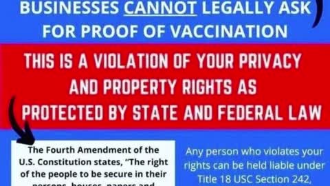 Businesses Cannot Legally Ask for Proof of Vaccination!