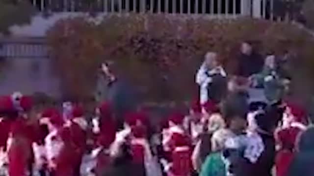 speeding past spectators into holiday parade in waukesha wisconsin