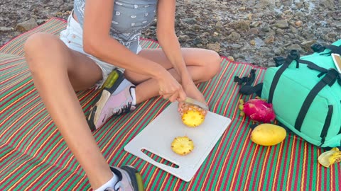 Solo Girl Camping on the Beach