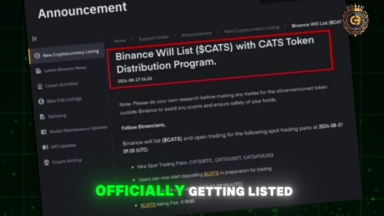 Telegram Airdrops Listing in September • Binance is going to List CATS • TON Airdrops