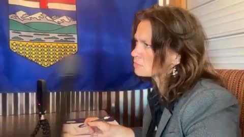 Todd Loewen, leadership candidate for the UCP, is interviewed by Benita Pedersen