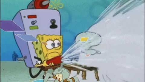 Squidward Is Playing With Tiles While SpongeBob Blows Sand At Squidward’s Face