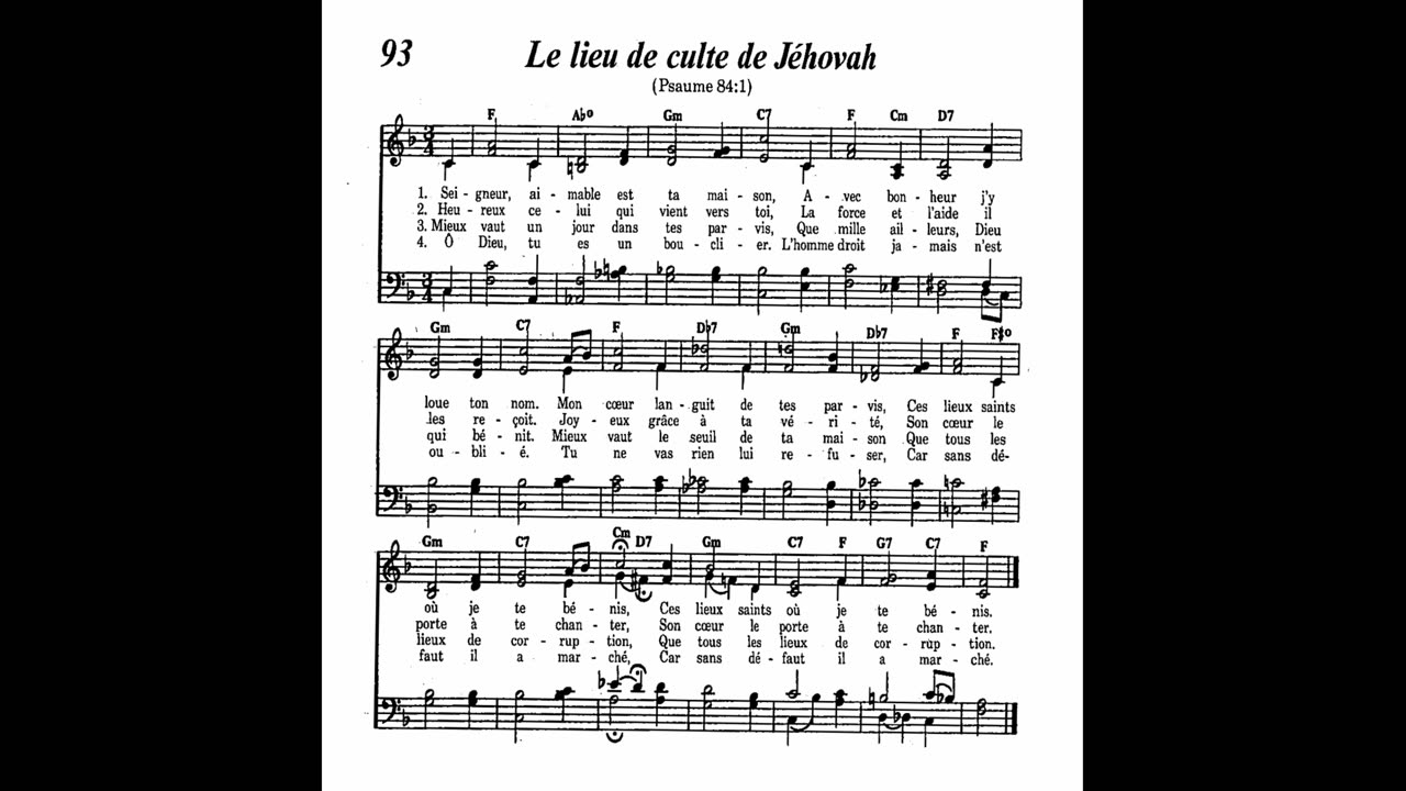 Le lieu de culte de Jéhovah (Cantique 93 de Louons Jéhovah par nos chants)