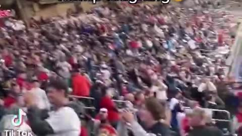 Here’s Donald Trump enjoying a “Let’s Go Brandon” chant at the World Series last night