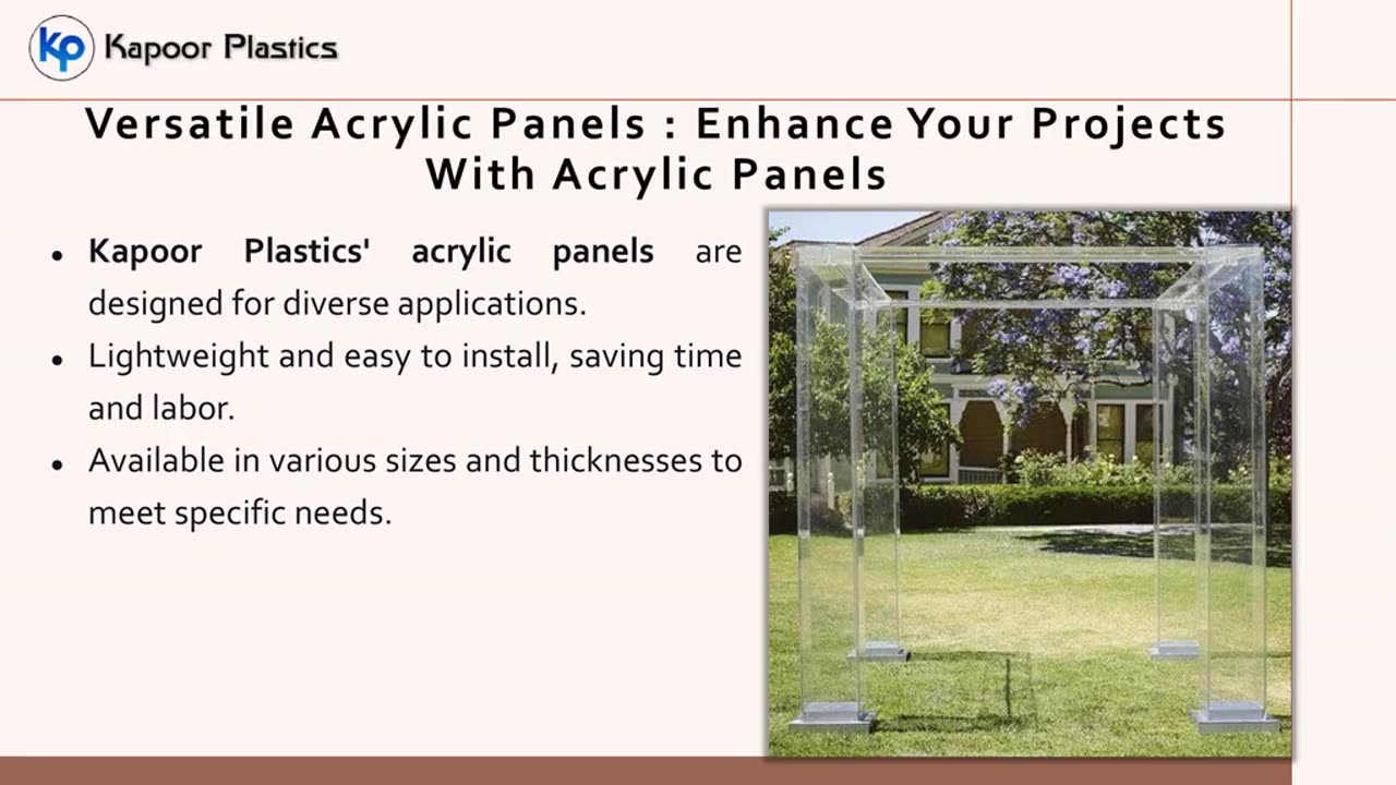 How Kapoor Plastics' Acrylic Sheets Can Elevate Your Projects : Build, Design, Create