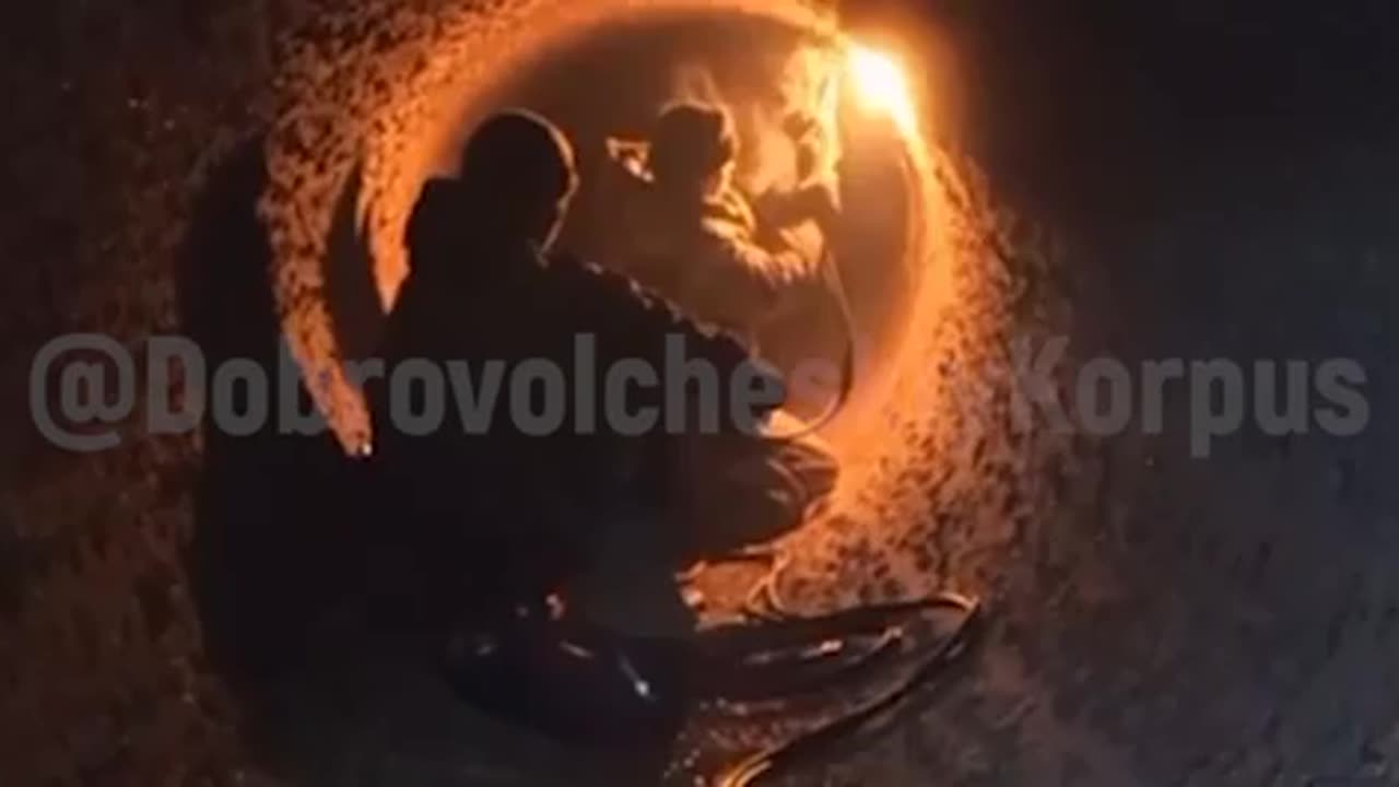 Russian assault squad used an underground pipe to maneuver behind enemy lines