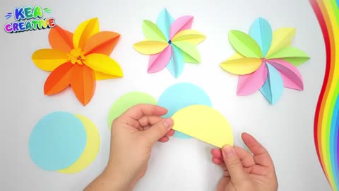 Very Easy Paper Flower Craft | Paper Flower Making Step By Step - @KeaCreative2