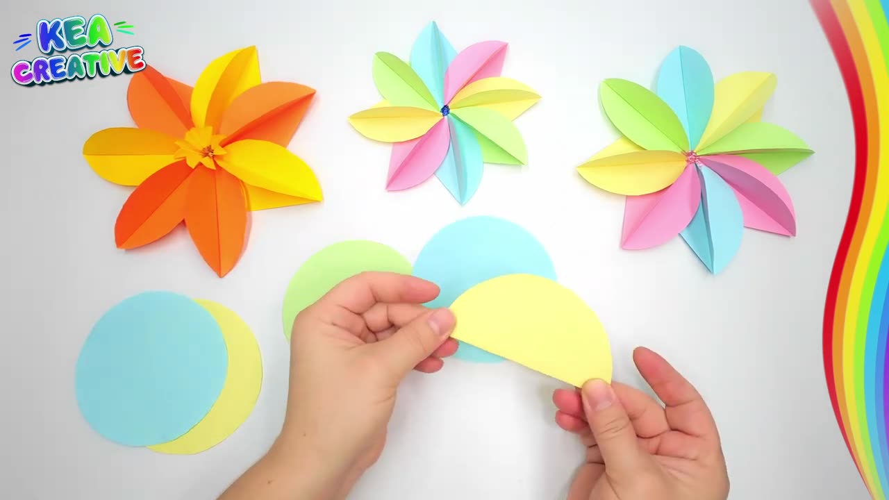 Very Easy Paper Flower Craft | Paper Flower Making Step By Step - @KeaCreative2