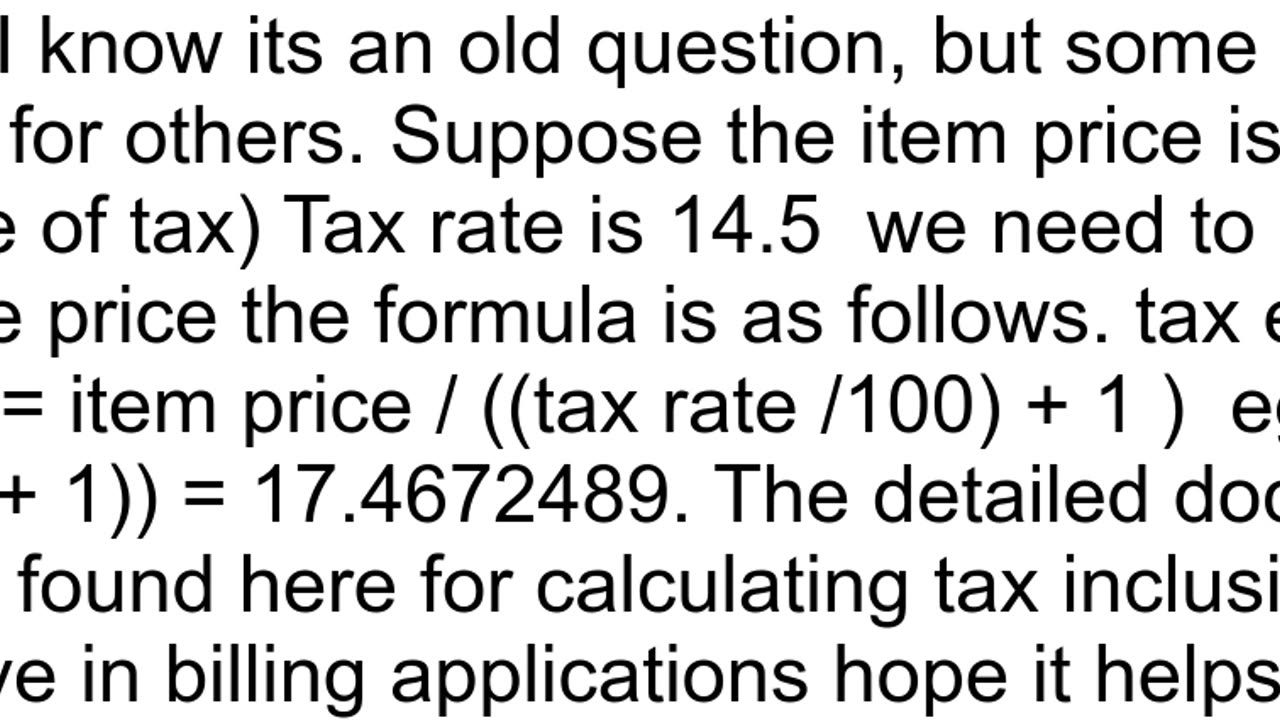 How to calculate the original value given a percentage inclusive value