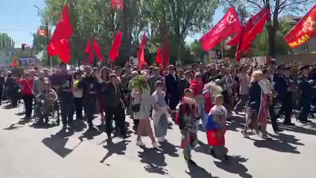 Oslavy dne osvobození 9. května v Melitopolu