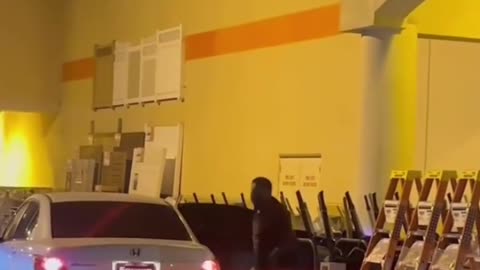 Thief gets confronted by Home Depot employee who then uses a pair