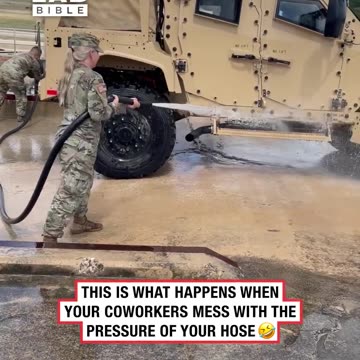 Coworker messing with hose pressure 💦