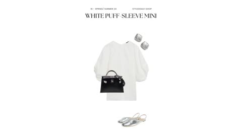 Styling a white puff-sleeve mini dress | Styled Daily