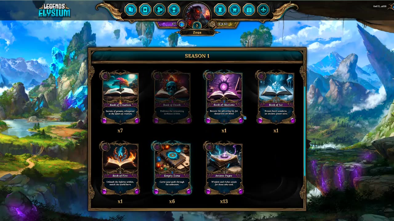 Legends of Elysium - Empty Tomes, Arcane Pages and Books