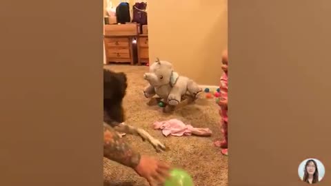 BEST Video Of Cute Baby Playing With Dog
