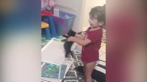 Funny Cats And Babies Playing 2021