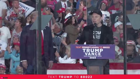 ELON MUSK at the Butler, PA Trump Rally - 10/5/24