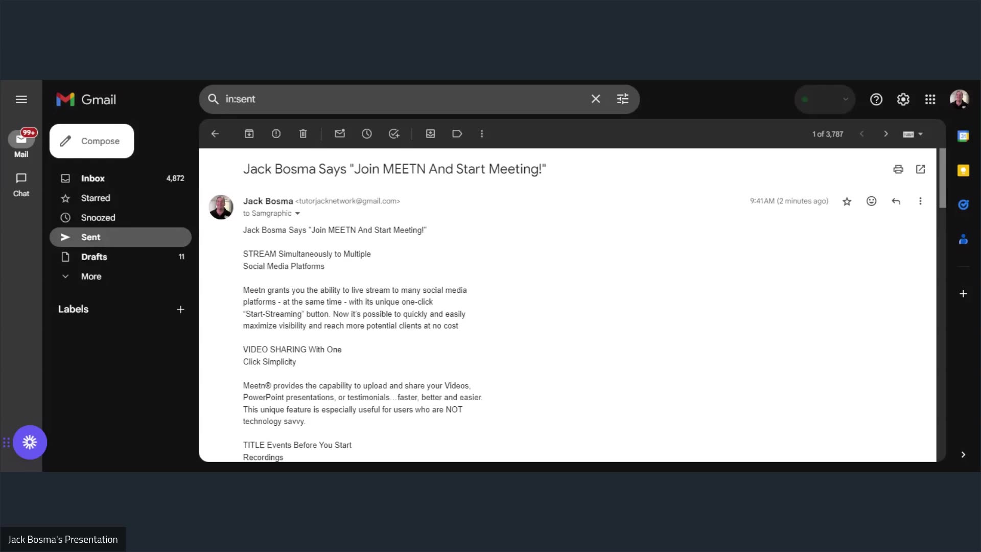 EVENT: Jack Bosma Says "Join MEETN And Start Meeting!"