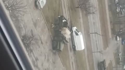 KIEV shots and a TANK runs over a car. - 10
