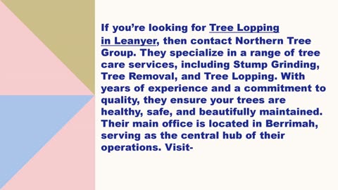 Best Tree Lopping in Leanyer