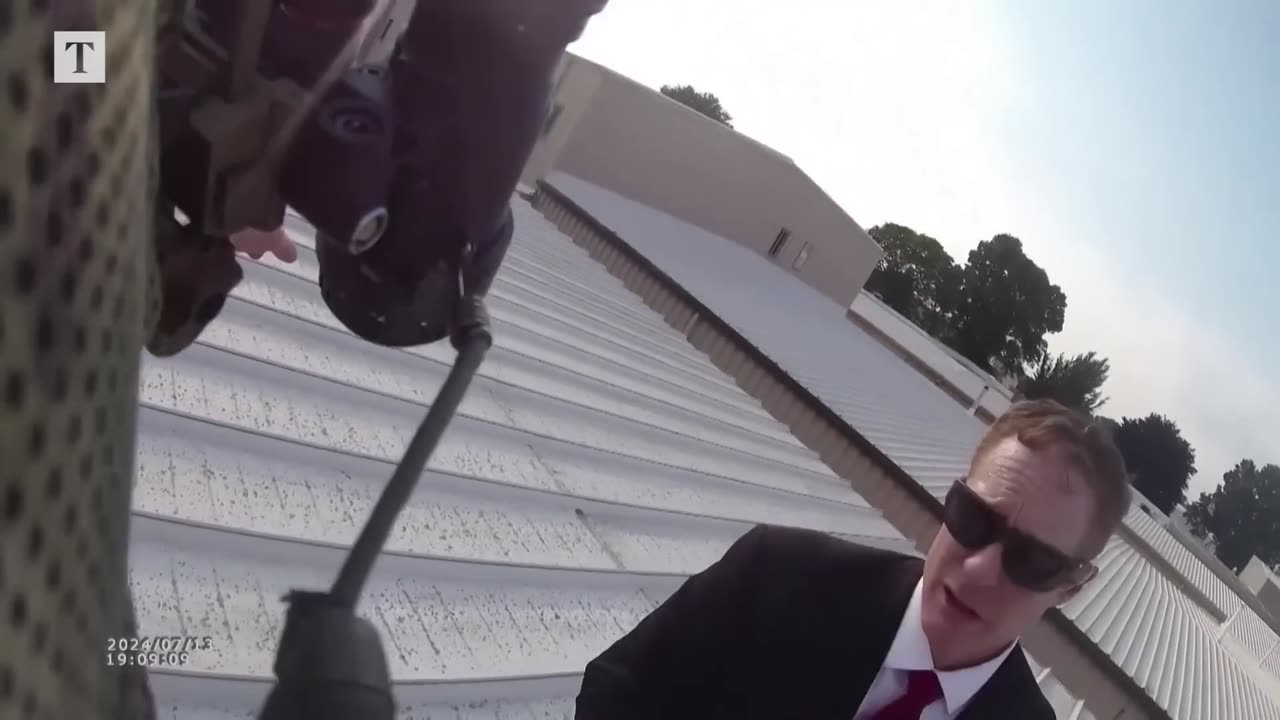Trump Shooting - Bodycam footage that is tilted to make that almost flat roof to look steeper