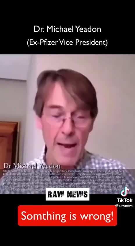 Former Vice President of Pfizer Dr. Michael Yeadon: We Don't Need Mass Vaccinations