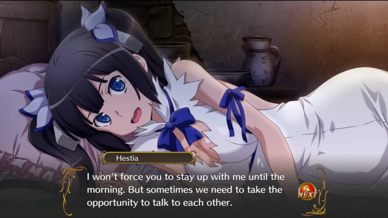 hestia co sleeping event Is It Wrong to Try to Pick Up Girls in a Dungeon? Infinite Combate