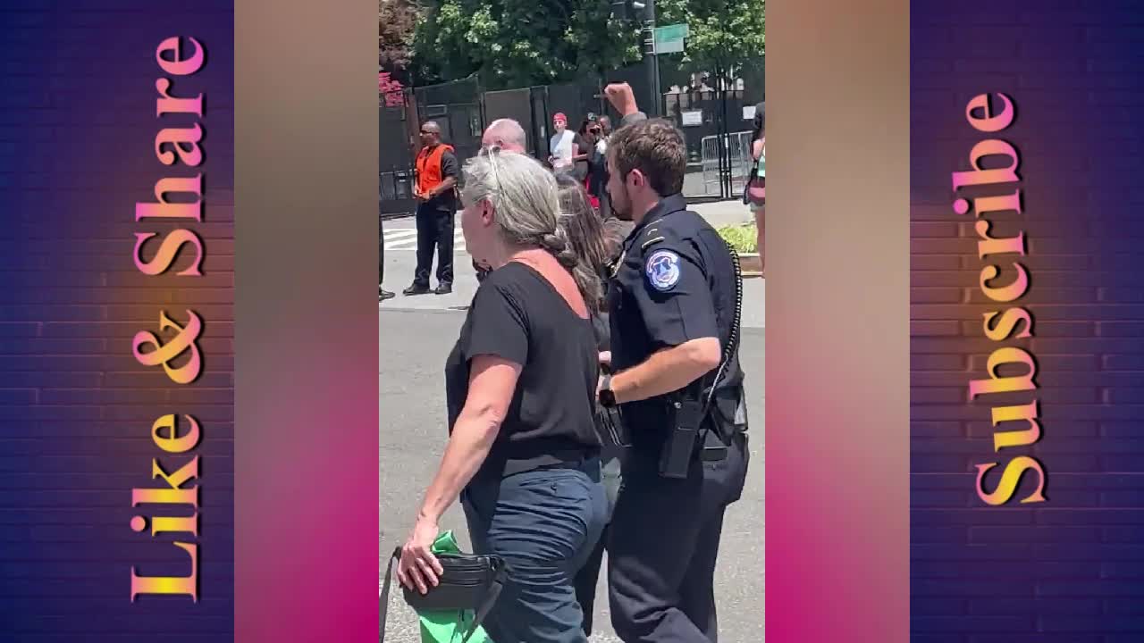 AOC pretending to be detained when she is escorted by police away from the Supreme Court?