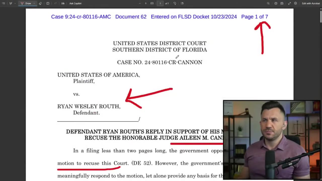 RG 10/24-FL files against DOJ for blocking STATE Investigation-Routh attys try to remov Judge Cannon