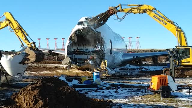 Shredding a Damaged Aircraft Fuselage