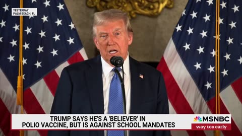 Trump says he's a 'believer' in polio vaccine, but is against school mandates