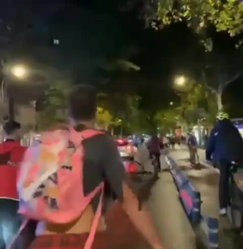 In Madrid, a car crashed into a group of cyclists marching in support of Palestine