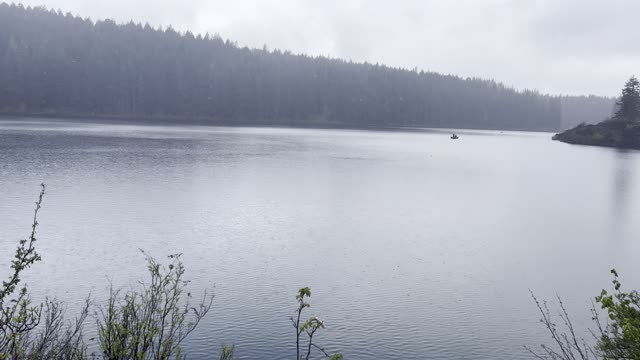 Clear Lake in the Pouring Hail – Central Oregon – 4K