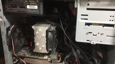 There is dust inside the running computer.