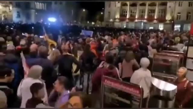 Protestors Outside Rothschild Castle
