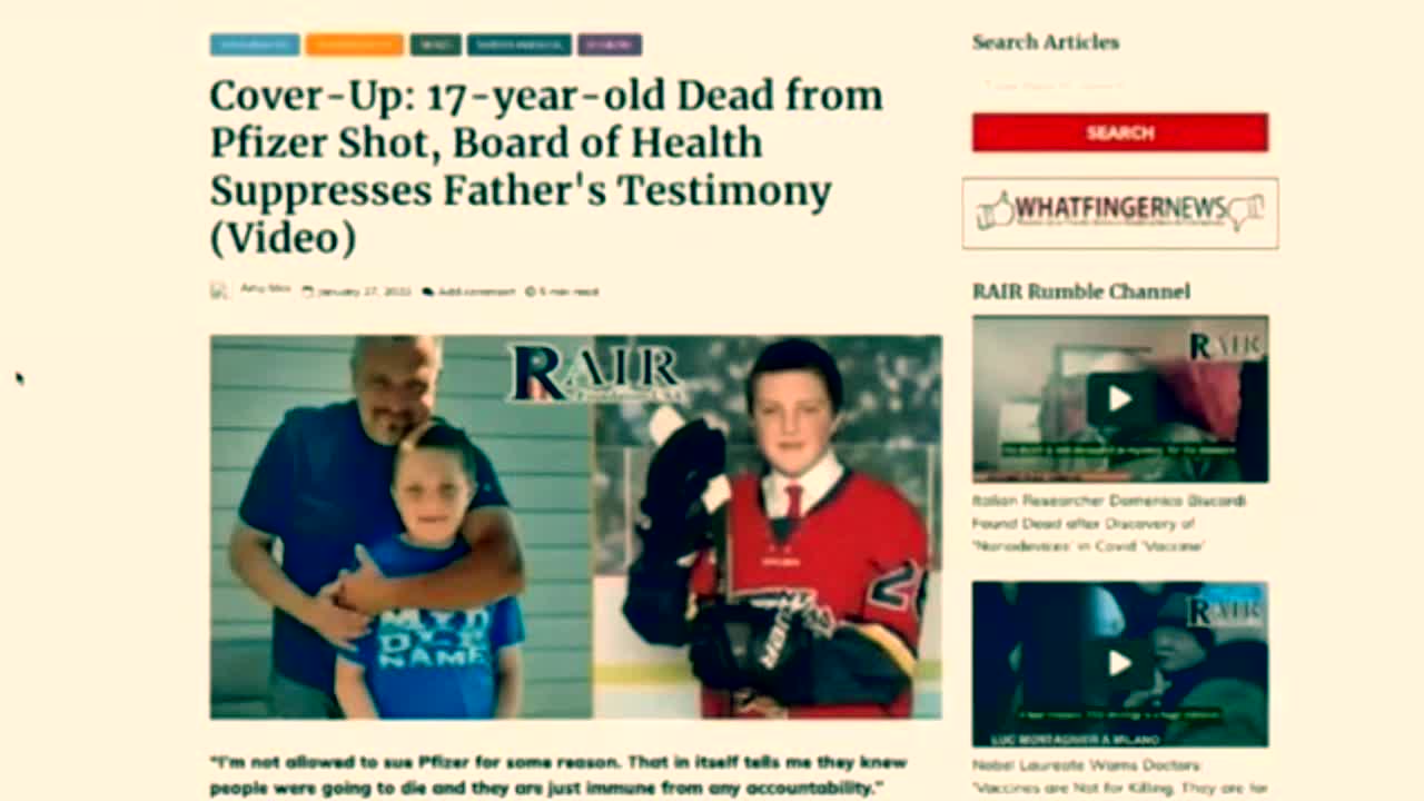 17 Year-old Dies After Pfizer Shot And Father's Questioning of Health Officials is Not Appreciated