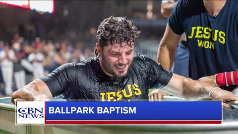 Baseball Player Wes Clarke Goes All in for Jesus in Ballpark Baptism