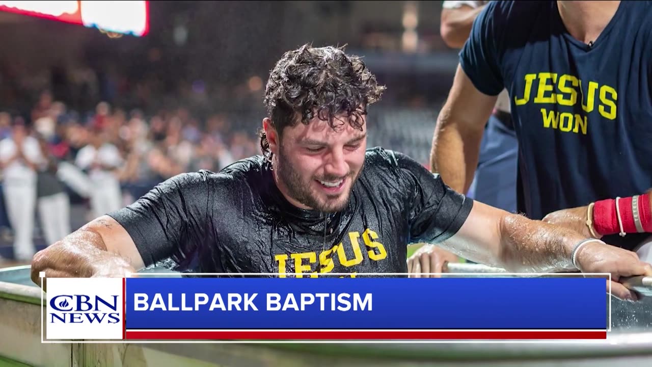 Baseball Player Wes Clarke Goes All in for Jesus in Ballpark Baptism