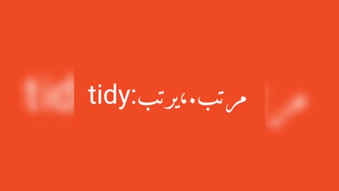 Tidy معنى كلمة